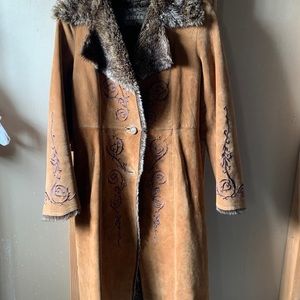 Guess size Small long leather jacket for winter.